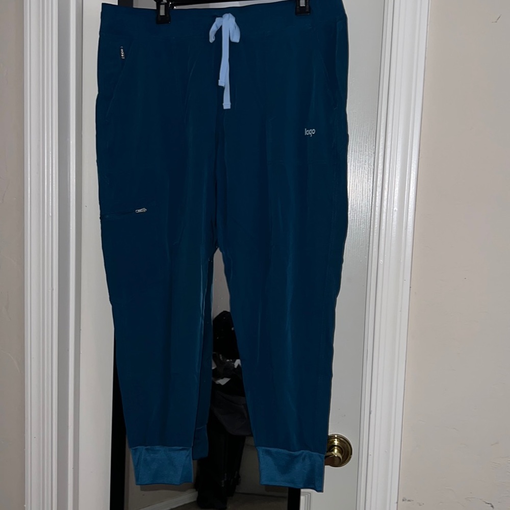 Lago jogger scrub bottom size XL caribbean blue